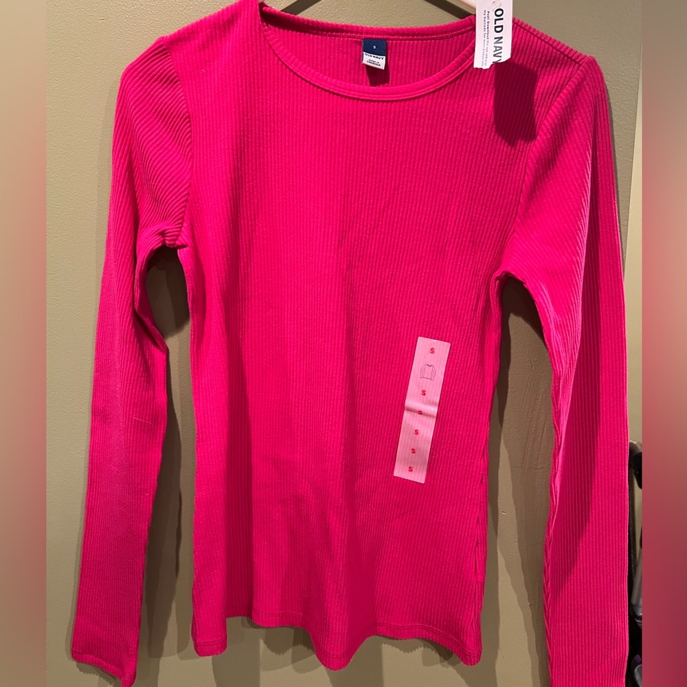 Old Navy Vibrant Pink Long Sleeve Tee